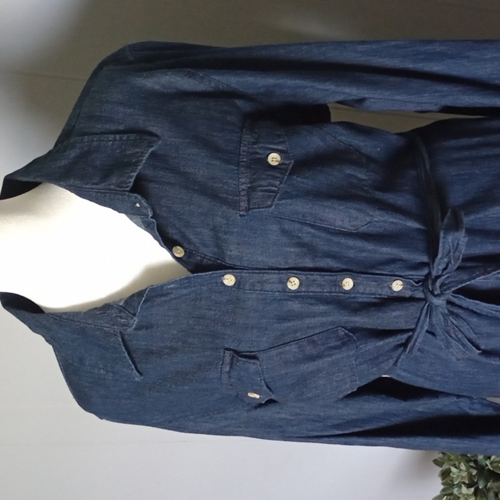 Universal Threads Dark Denim Shirt Dress Size Large - Picture 9 of 12